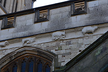 Worn corbel table on the north wall March 2016